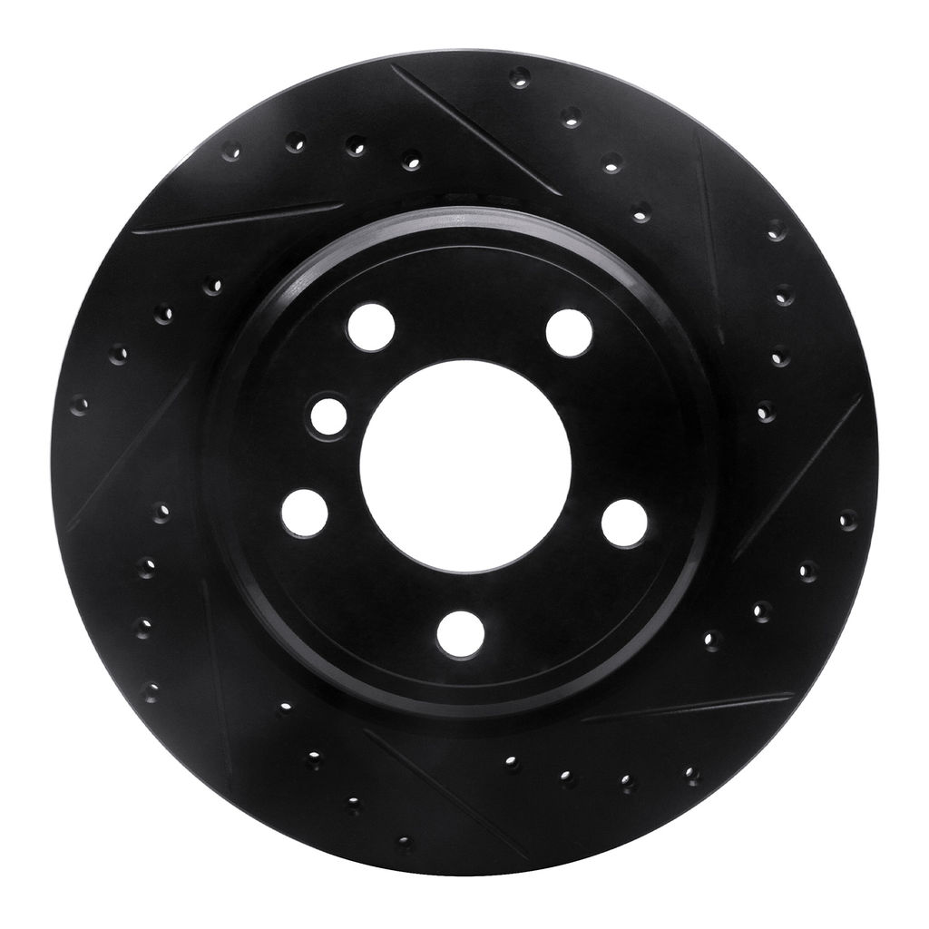 Dynamic Friction 633-31138R - Drilled and Slotted Black Zinc Brake Rotor
