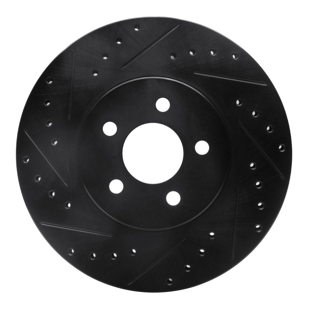Dynamic Friction 633-39010L - Drilled and Slotted Black Zinc Brake Rotor