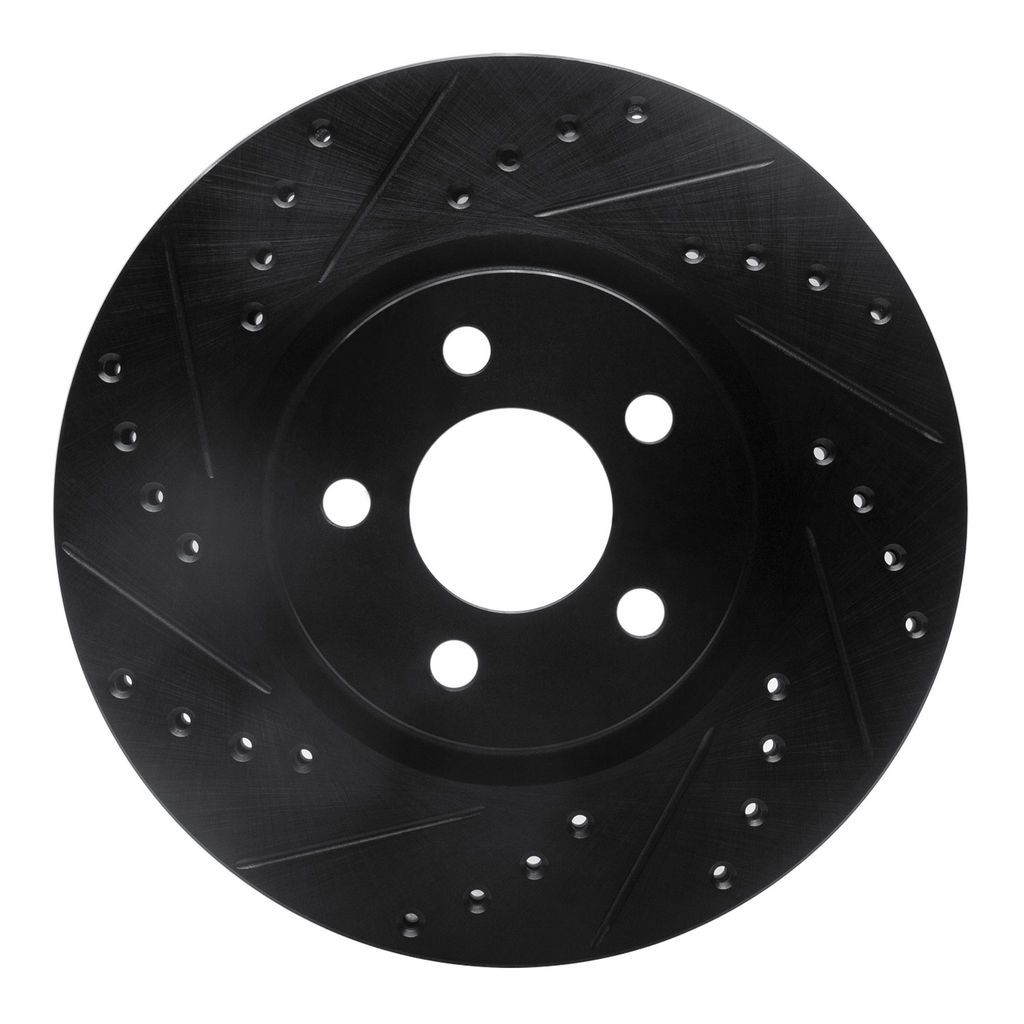 Dynamic Friction 633-39013L - Drilled and Slotted Black Zinc Brake Rotor