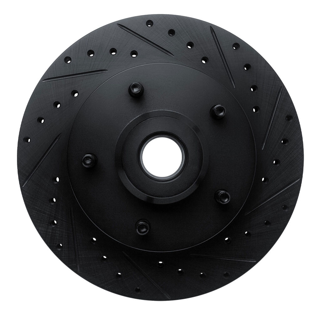 Dynamic Friction 633-40074R - Drilled and Slotted Black Zinc Brake Rotor
