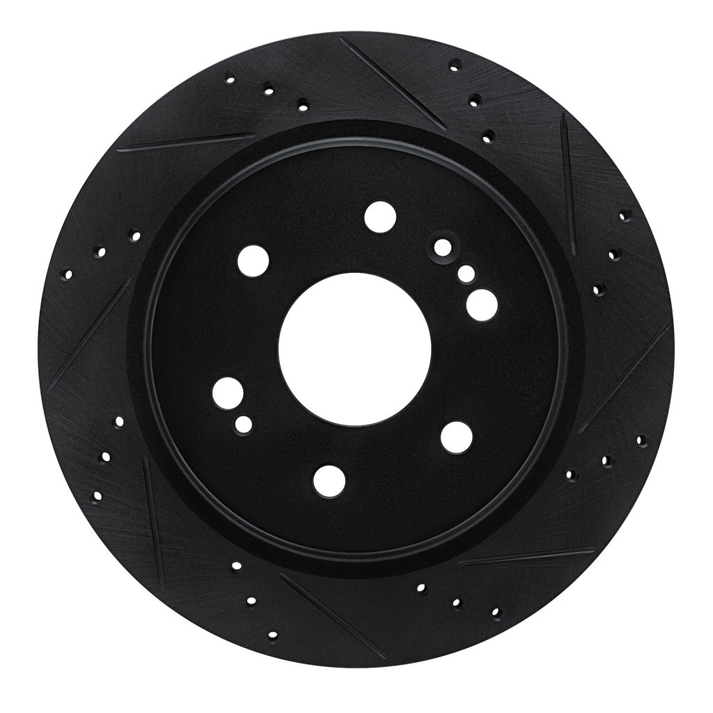 Dynamic Friction 633-47081R - Drilled and Slotted Black Zinc Brake Rotor