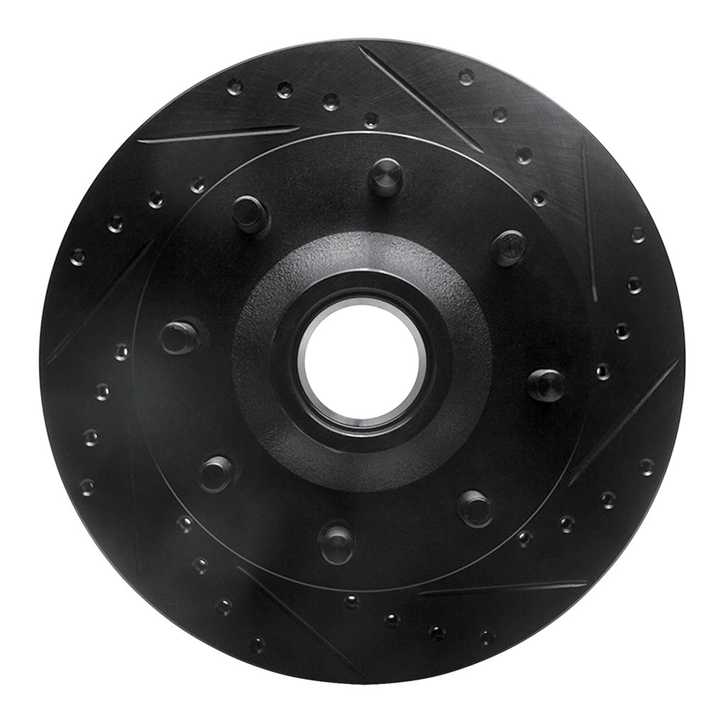 Dynamic Friction 633-48004R - Drilled and Slotted Black Zinc Brake Rotor