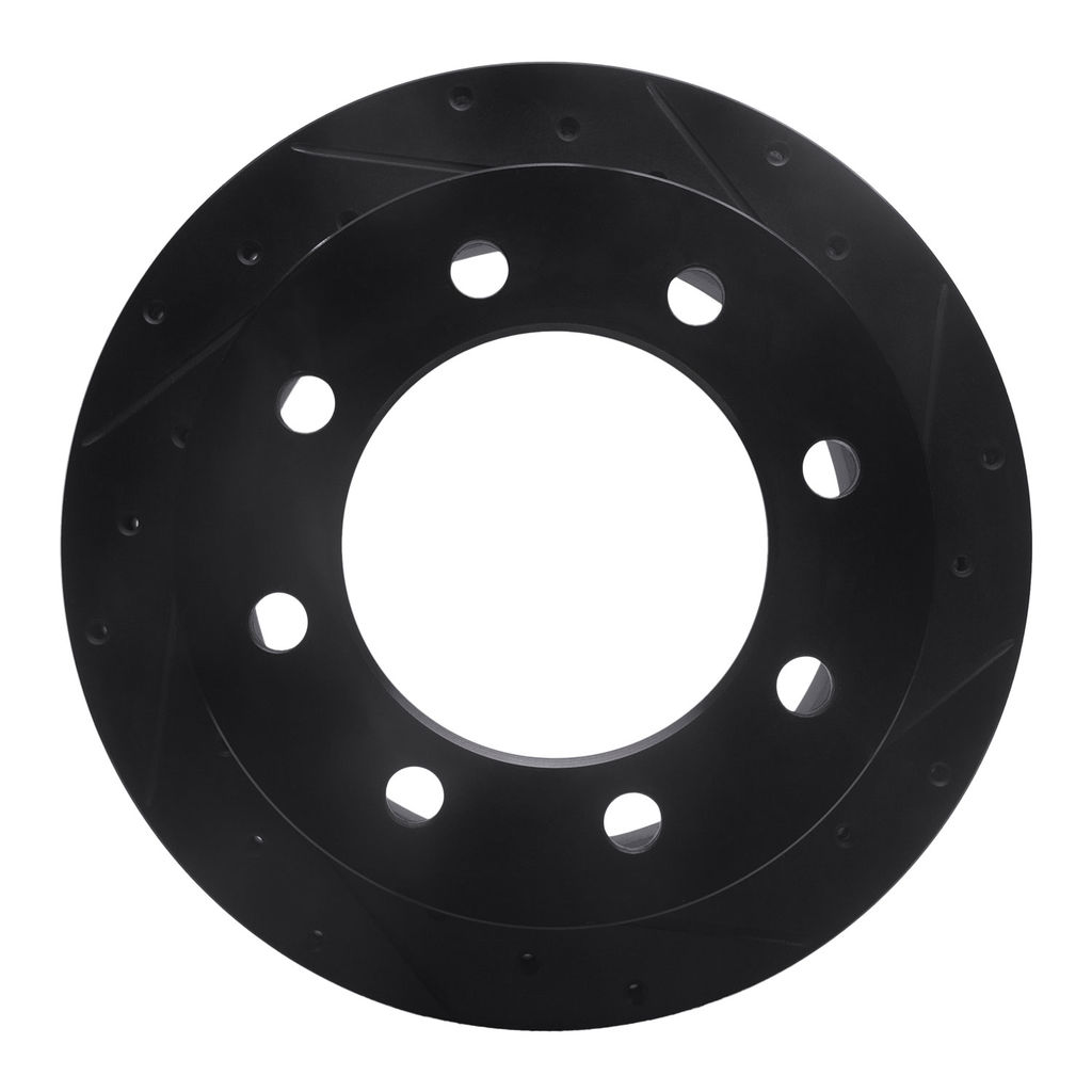 Dynamic Friction 633-48043R - Drilled and Slotted Black Zinc Brake Rotor