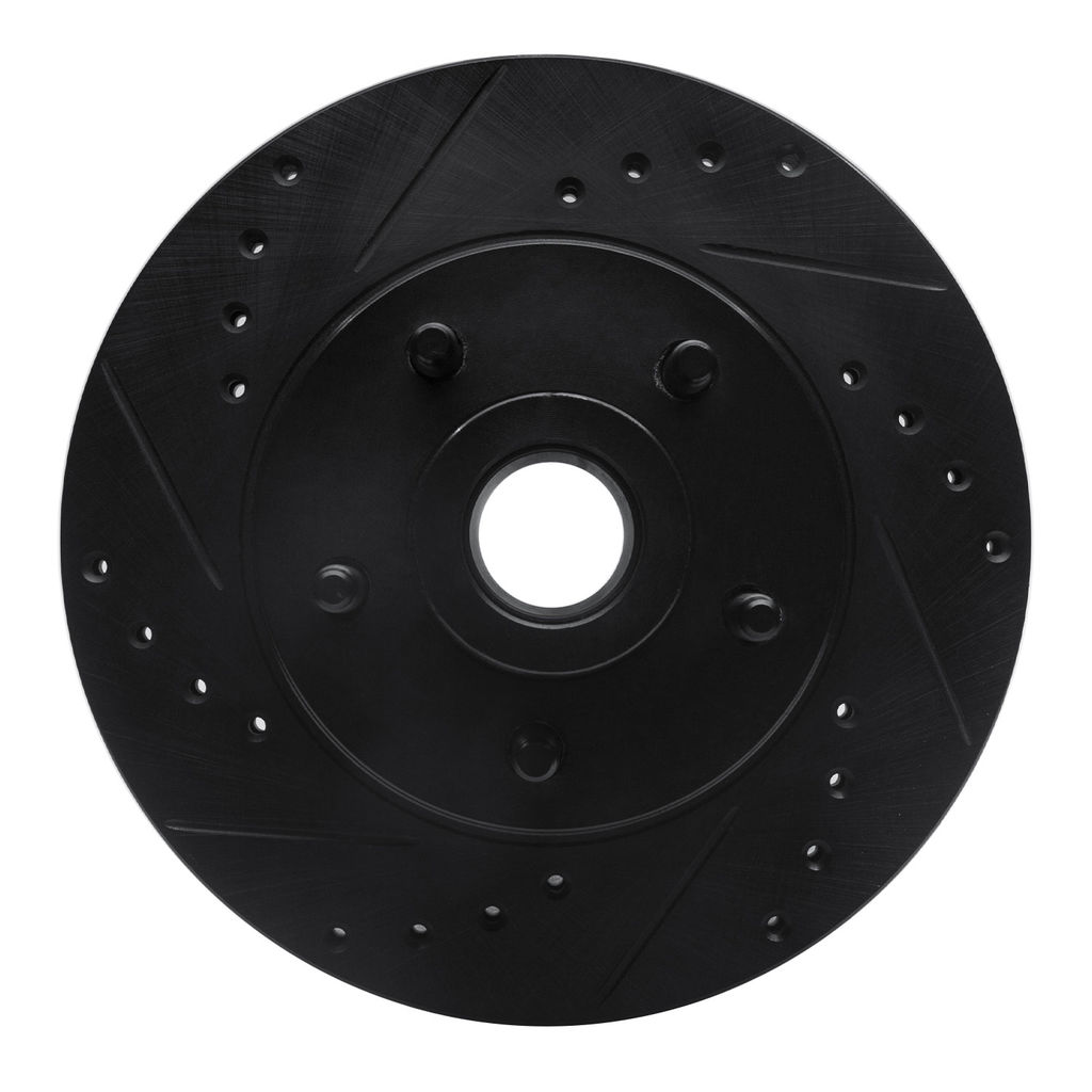 Dynamic Friction 633-56008L - Drilled and Slotted Black Zinc Brake Rotor