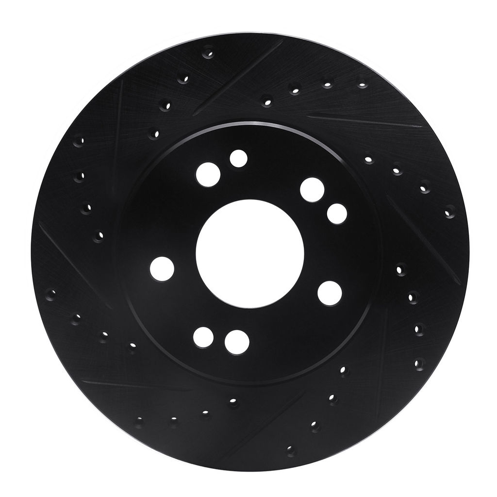 Dynamic Friction 633-63016L - Drilled and Slotted Black Zinc Brake Rotor