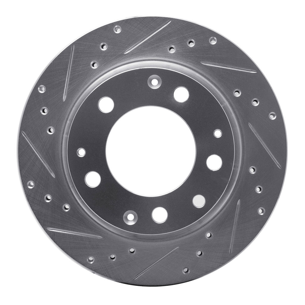 Dynamic Friction 631-02002L - Drilled and Slotted Silver Zinc Brake Rotor