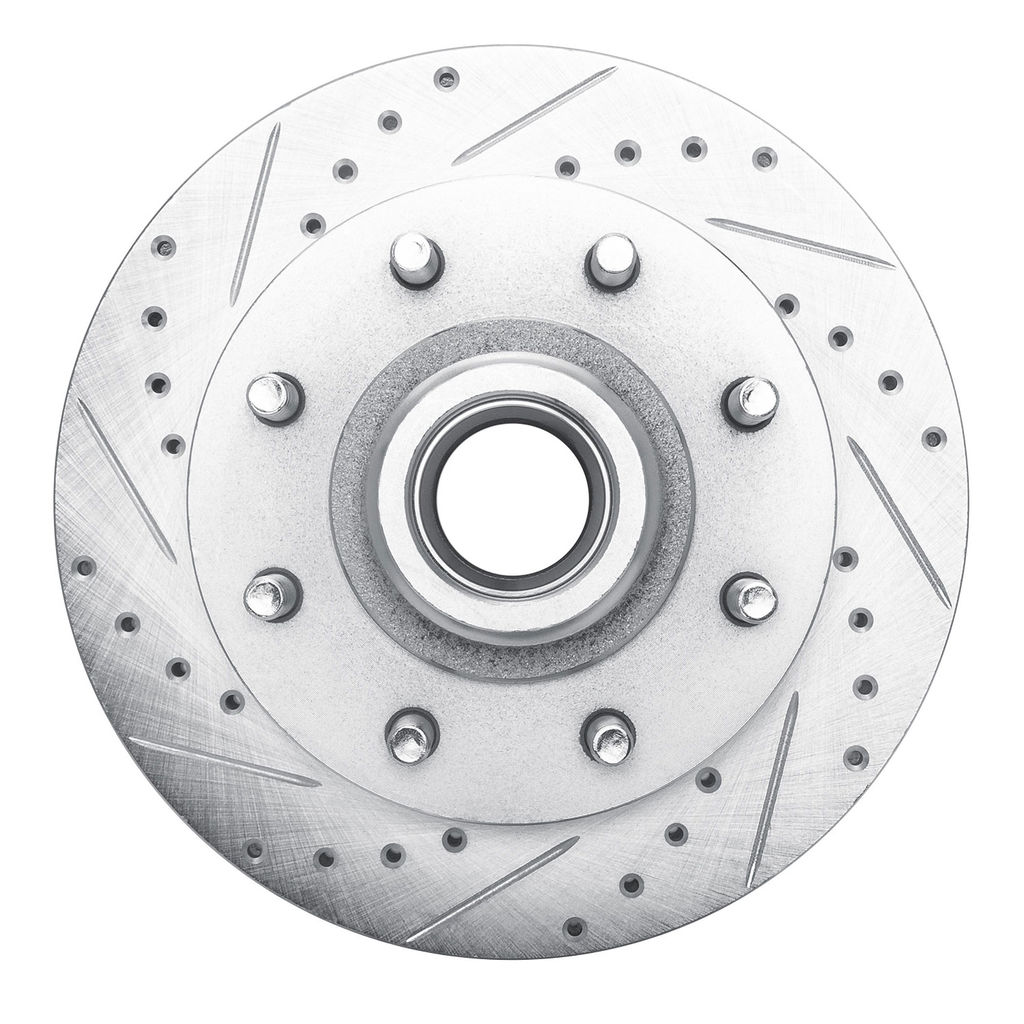 Dynamic Friction 631-48013L - Drilled and Slotted Silver Zinc Brake Rotor