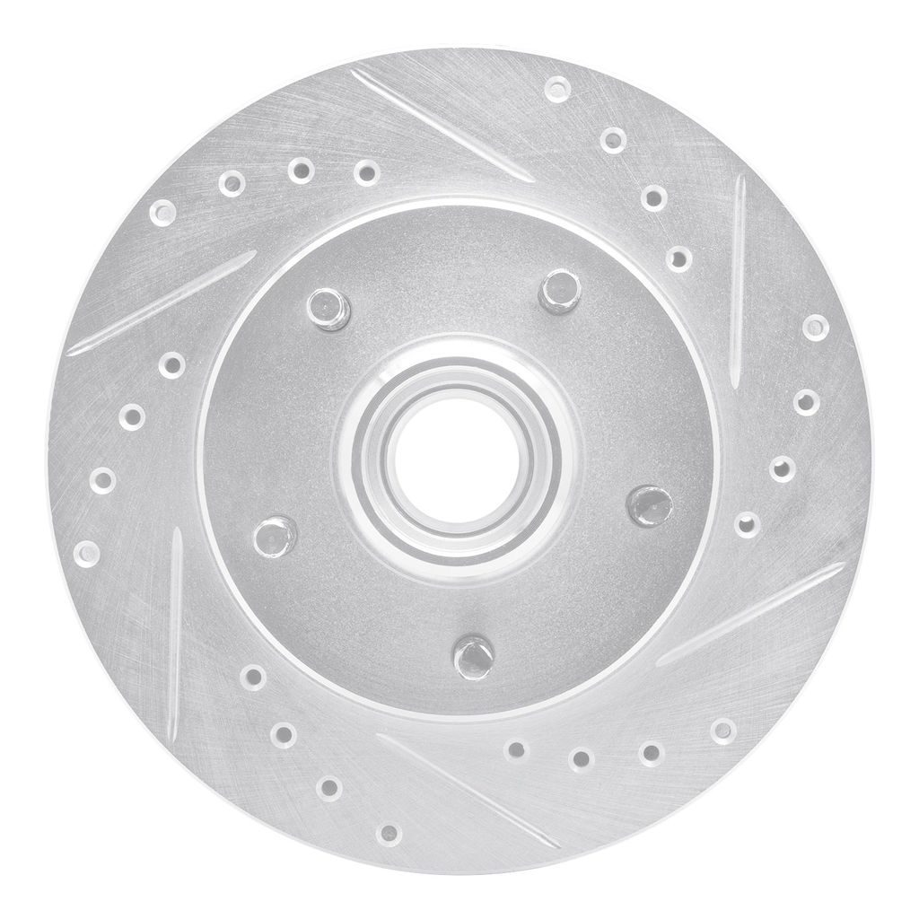 Dynamic Friction 631-48016R - Drilled and Slotted Silver Zinc Brake Rotor