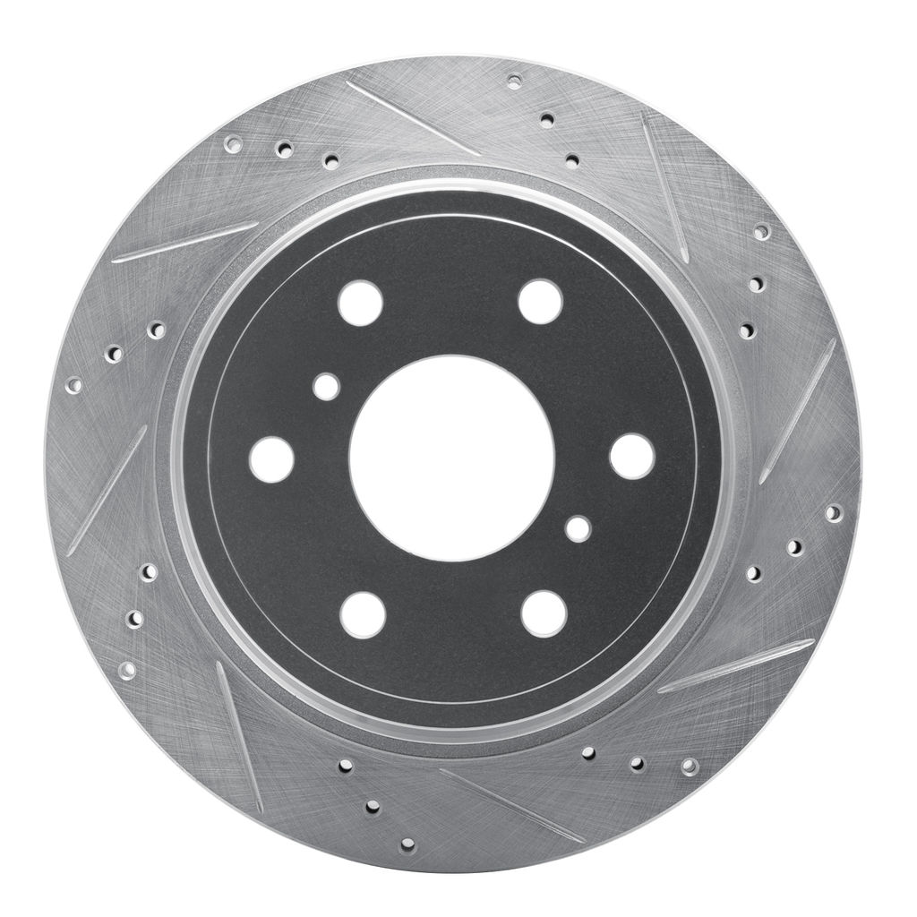 Dynamic Friction 631-48053R - Drilled and Slotted Silver Zinc Brake Rotor
