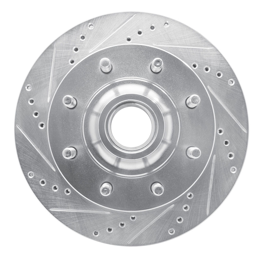 Dynamic Friction 631-54163L - Drilled and Slotted Silver Zinc Brake Rotor