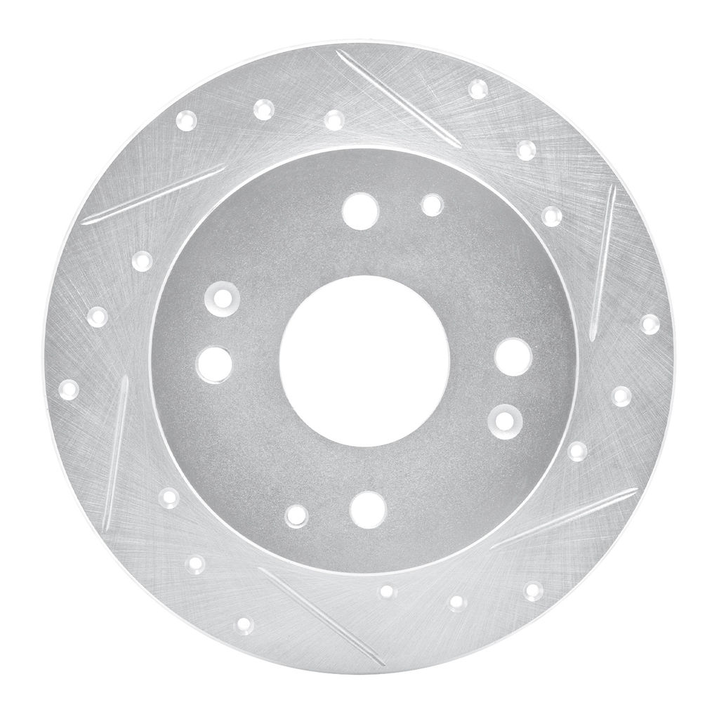 Dynamic Friction 631-58007R - Drilled and Slotted Silver Zinc Brake Rotor