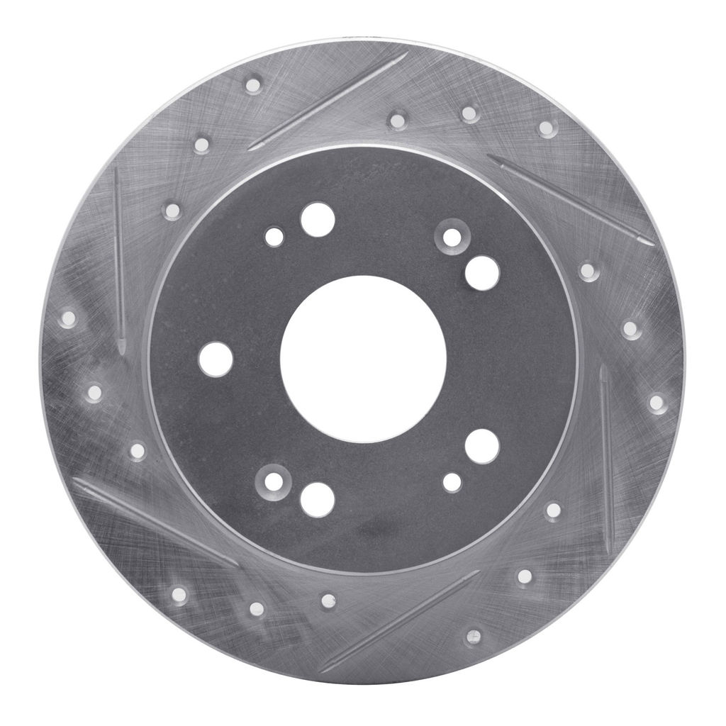 Dynamic Friction 631-59024L - Drilled and Slotted Silver Zinc Brake Rotor