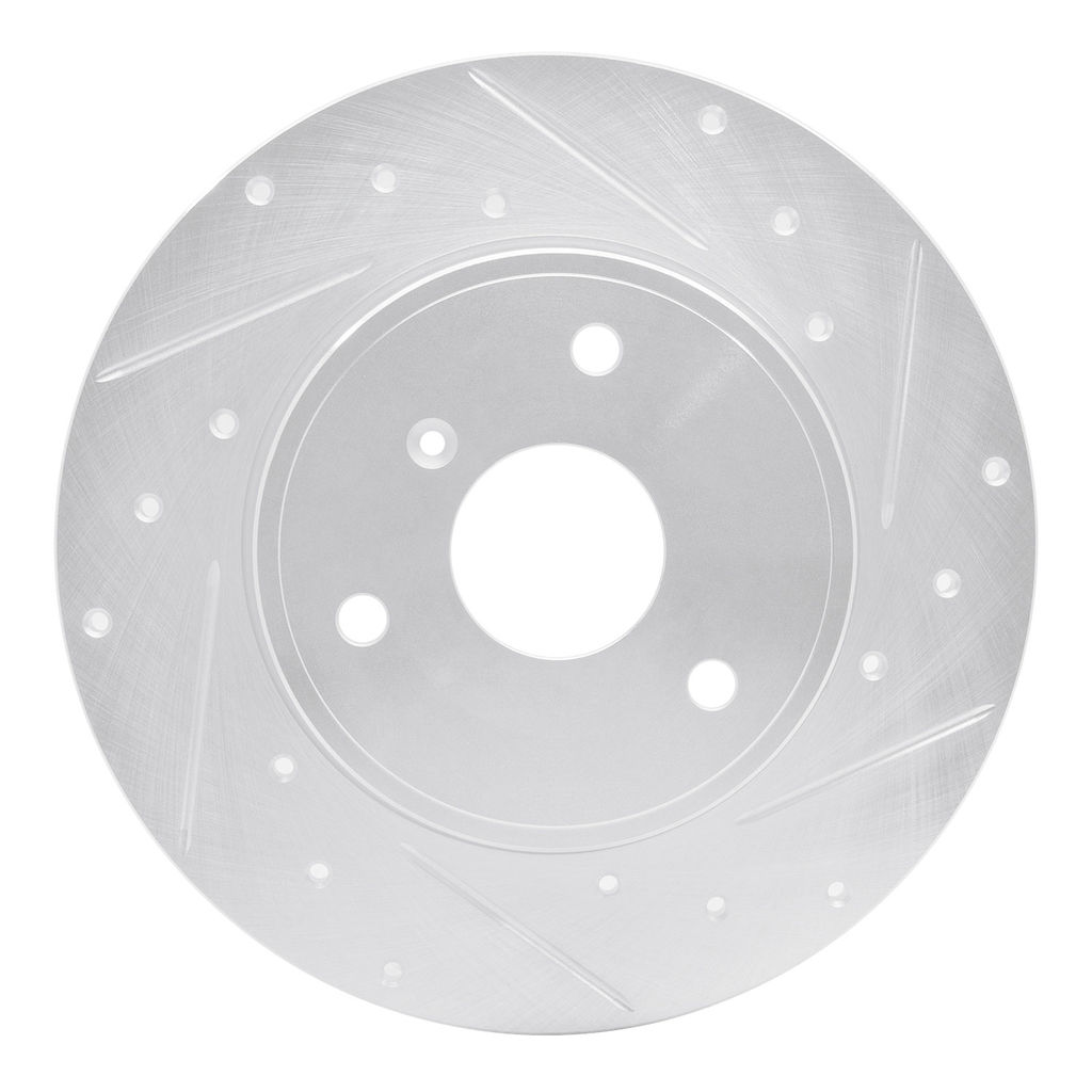 Dynamic Friction 631-63090R - Drilled and Slotted Silver Zinc Brake Rotor