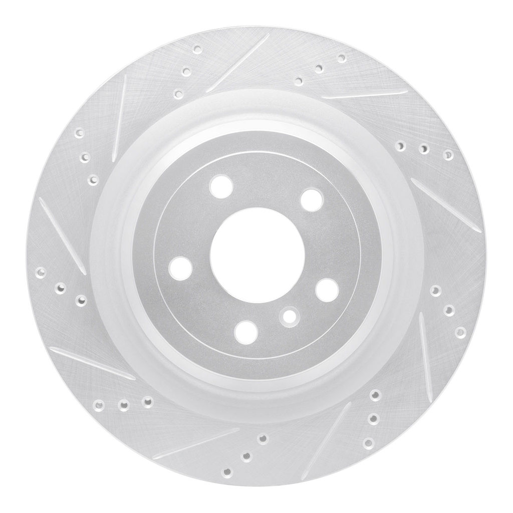 Dynamic Friction 631-63150L - Drilled and Slotted Silver Zinc Brake Rotor