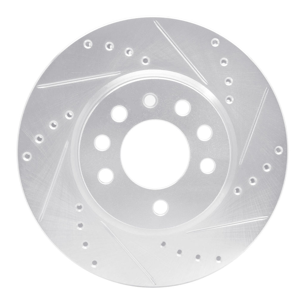 Dynamic Friction 631-65008R - Drilled and Slotted Silver Zinc Brake Rotor