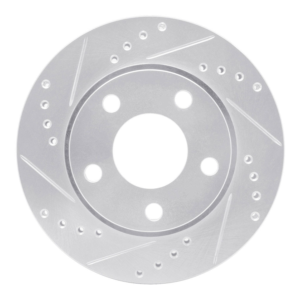 Dynamic Friction 631-73024L - Drilled and Slotted Silver Zinc Brake Rotor