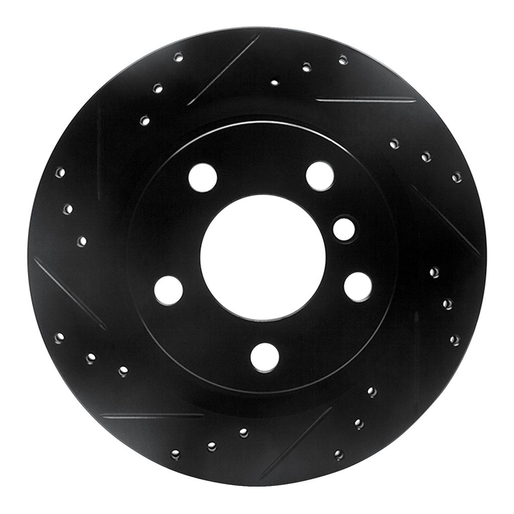 Dynamic Friction 633-31111L - Drilled and Slotted Black Zinc Brake Rotor