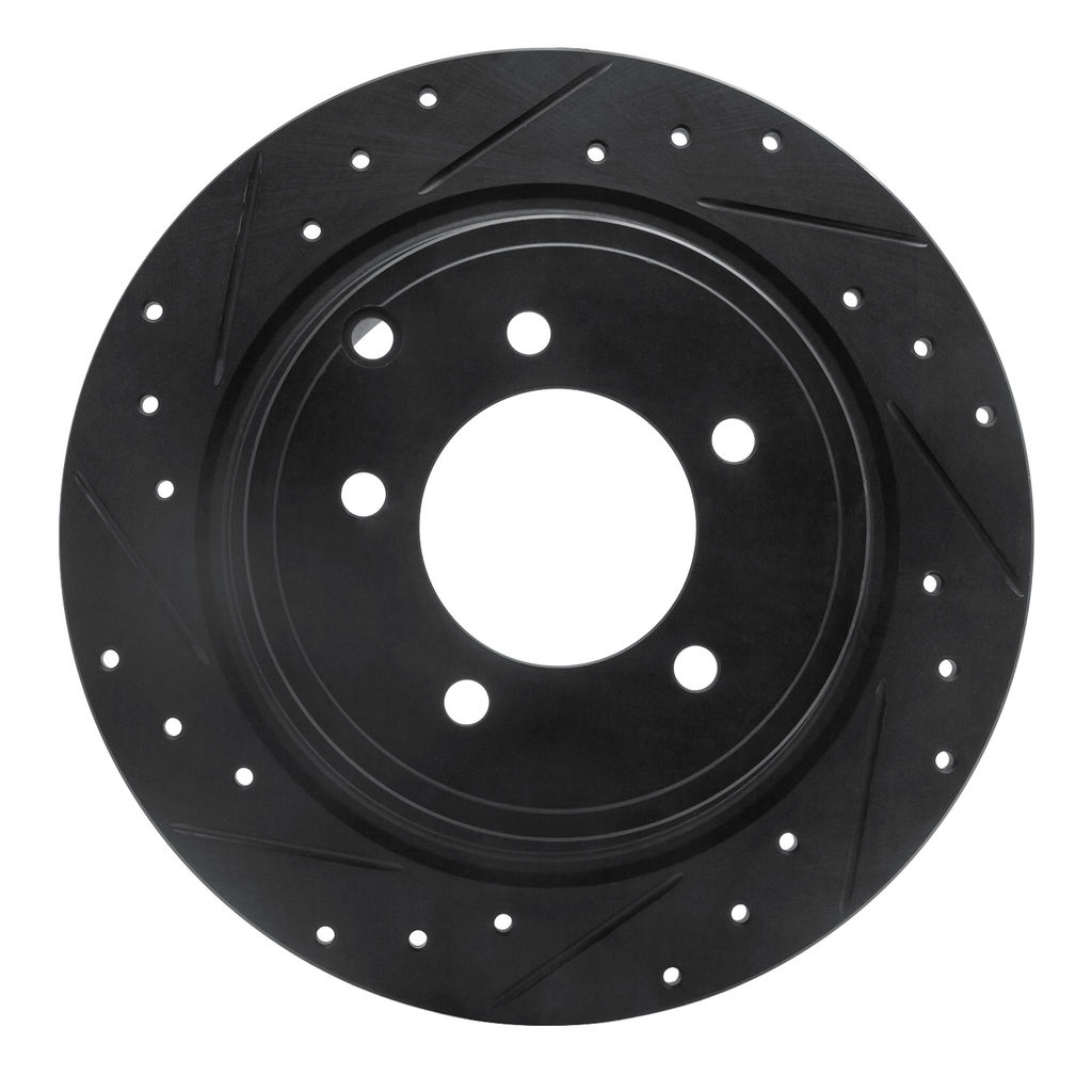 Dynamic Friction 633-39024L - Drilled and Slotted Black Zinc Brake Rotor