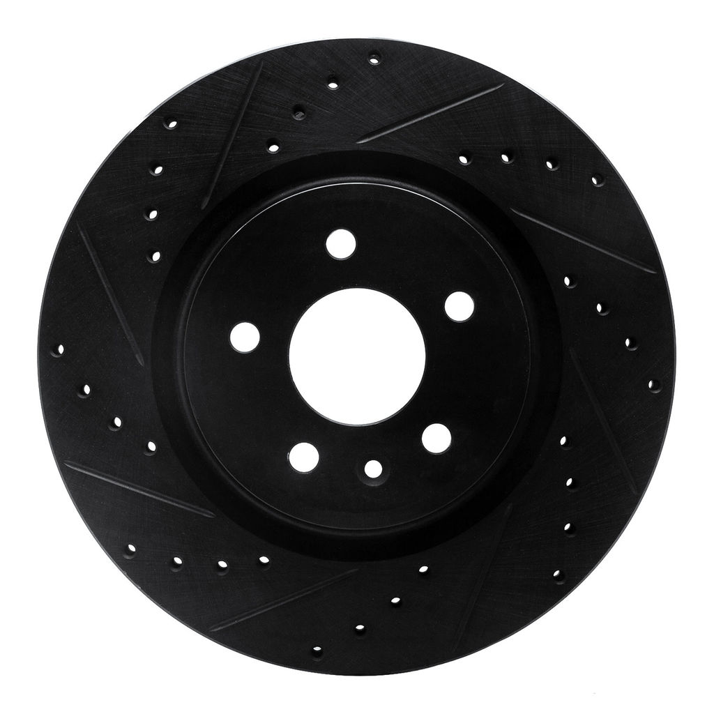 Dynamic Friction 633-54062L - Drilled and Slotted Black Zinc Brake Rotor