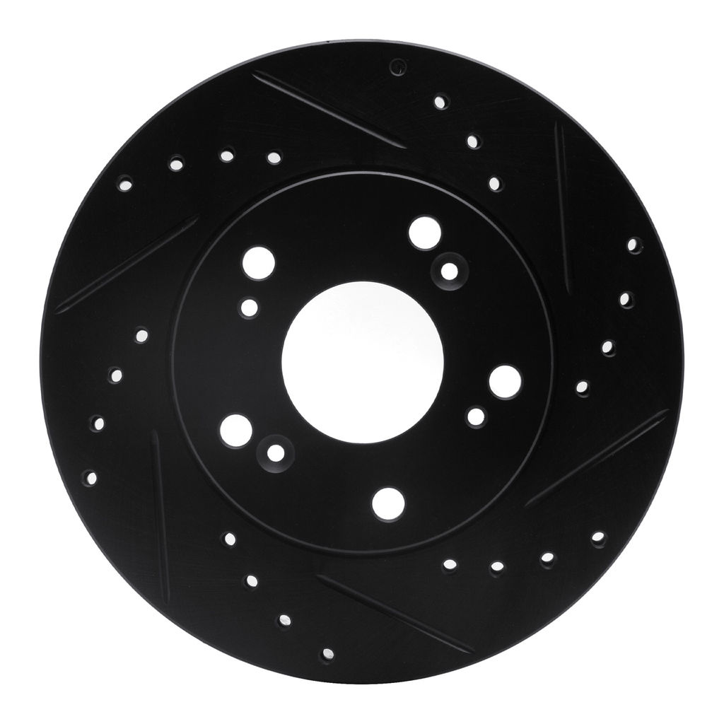 Dynamic Friction 633-59030R - Drilled and Slotted Black Zinc Brake Rotor