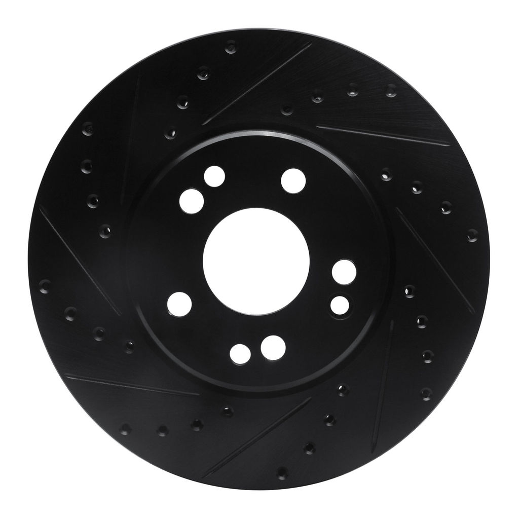 Dynamic Friction 633-63019L - Drilled and Slotted Black Zinc Brake Rotor