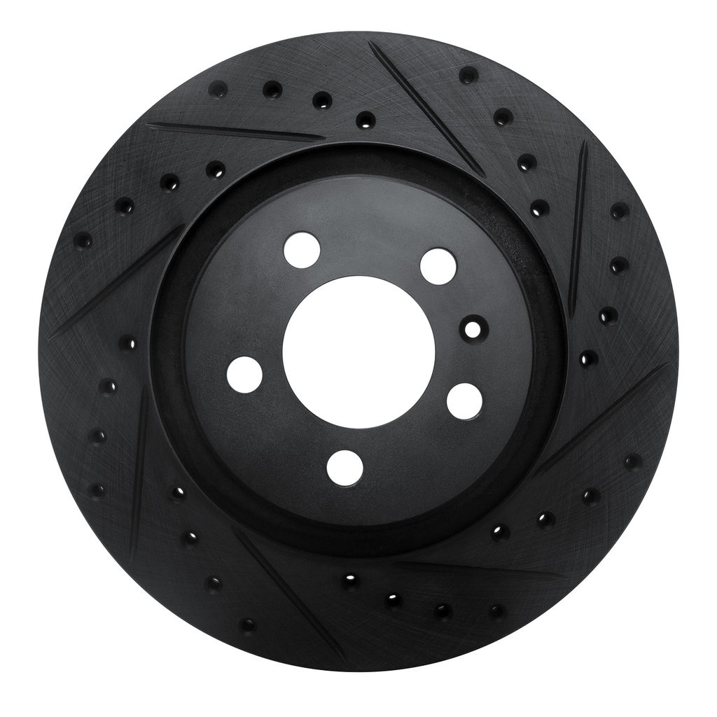 Dynamic Friction 633-74009R - Drilled and Slotted Black Zinc Brake Rotor