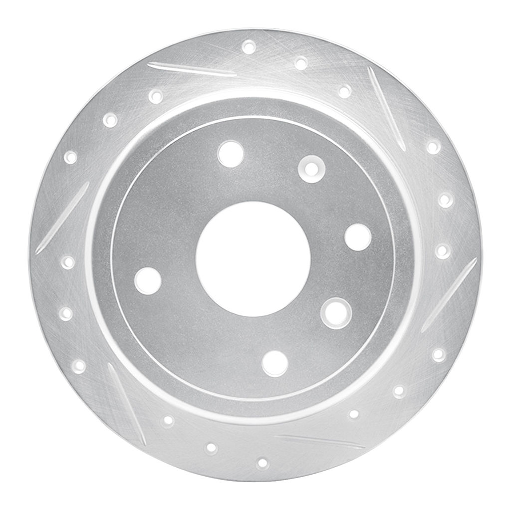 Dynamic Friction 631-01011R - Drilled and Slotted Silver Zinc Brake Rotor