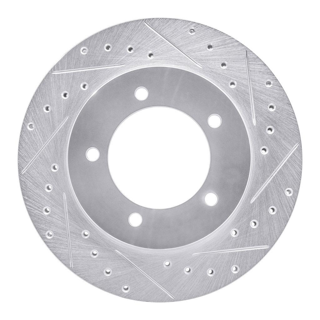 Dynamic Friction 631-01012R - Drilled and Slotted Silver Zinc Brake Rotor