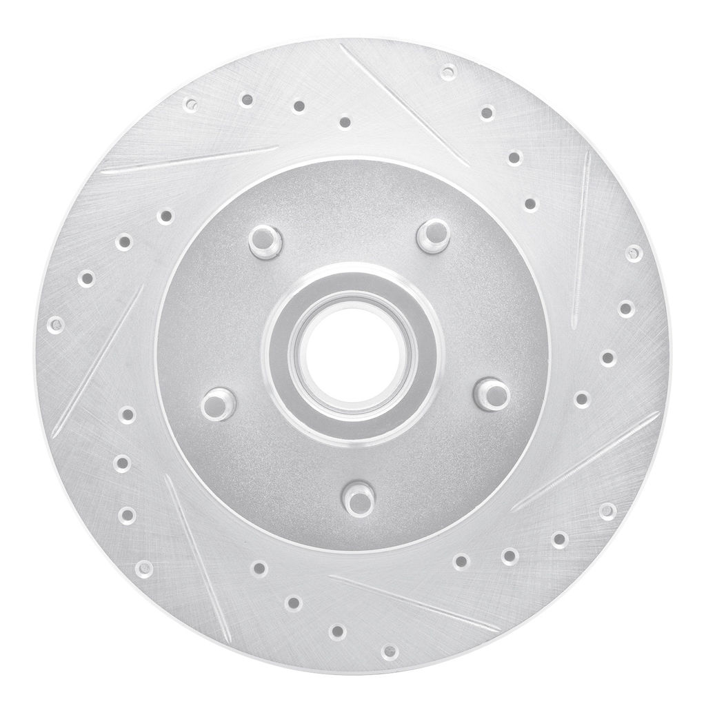 Dynamic Friction 631-48024R - Drilled and Slotted Silver Zinc Brake Rotor