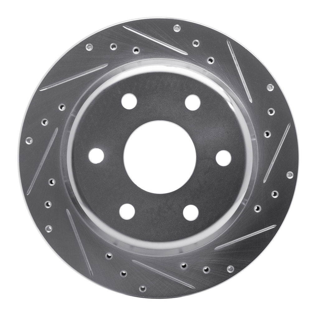 Dynamic Friction 631-48041R - Drilled and Slotted Silver Zinc Brake Rotor