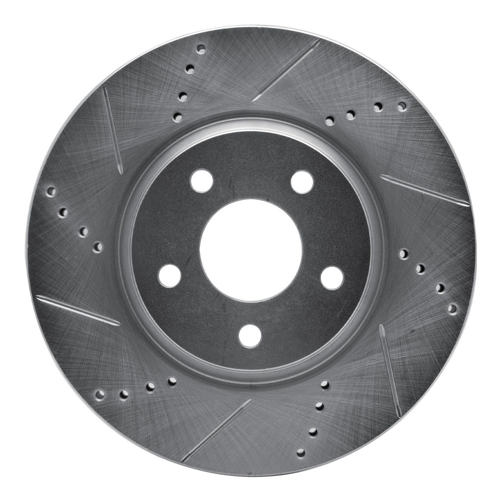Dynamic Friction 631-53003L - Drilled and Slotted Silver Zinc Brake Rotor