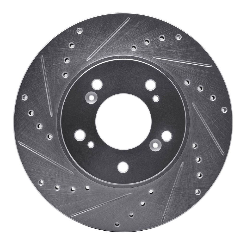 Dynamic Friction 631-59040L - Drilled and Slotted Silver Zinc Brake Rotor