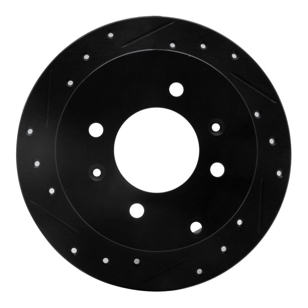 Dynamic Friction 633-03011L - Drilled and Slotted Black Zinc Brake Rotor