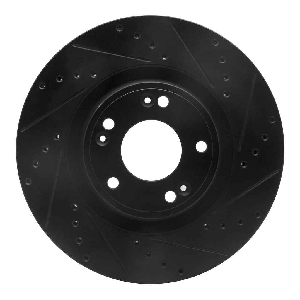 Dynamic Friction 633-03030R - Drilled and Slotted Black Zinc Brake Rotor
