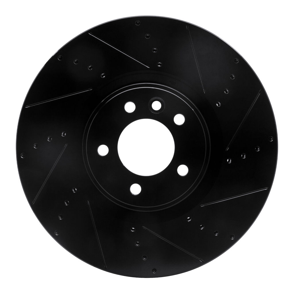 Dynamic Friction 633-11021R - Drilled and Slotted Black Zinc Brake Rotor