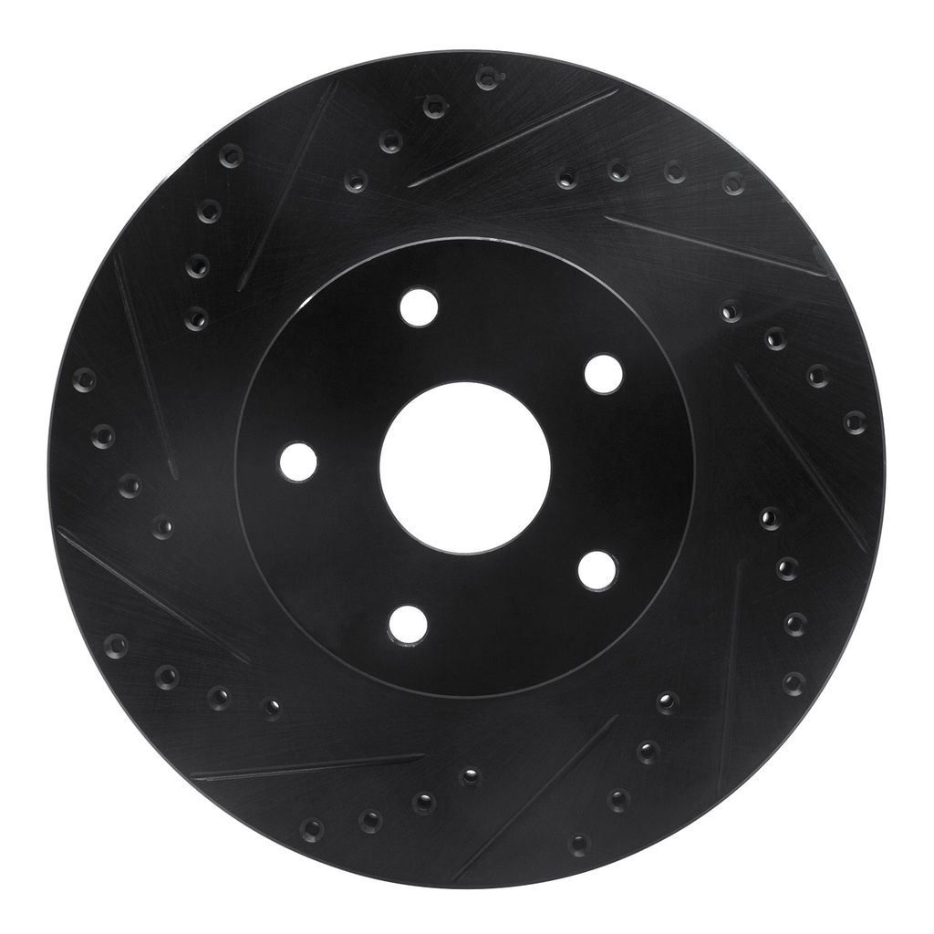 Dynamic Friction 633-13011L - Drilled and Slotted Black Zinc Brake Rotor