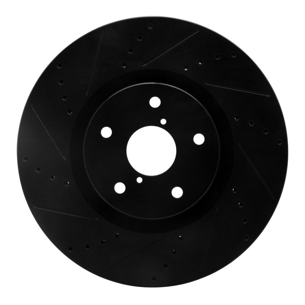 Dynamic Friction 633-13016L - Drilled and Slotted Black Zinc Brake Rotor