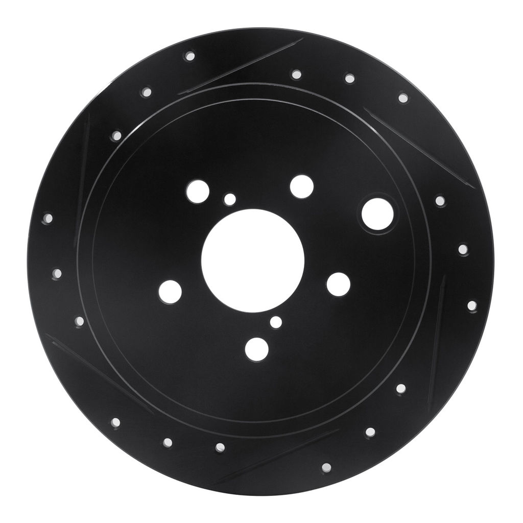 Dynamic Friction 633-13021L - Drilled and Slotted Black Zinc Brake Rotor