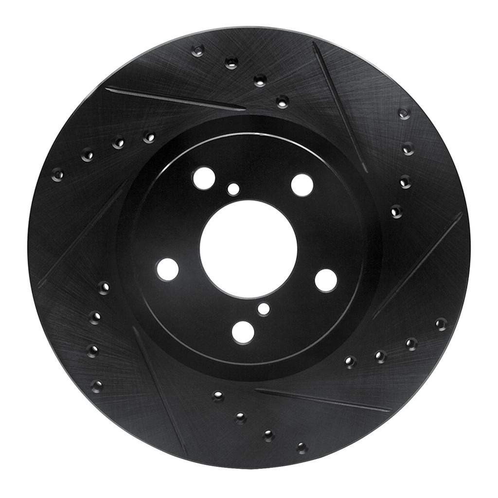 Dynamic Friction 633-13039R - Drilled and Slotted Black Zinc Brake Rotor