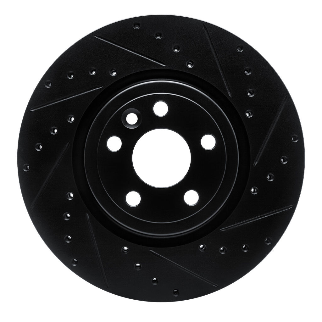 Dynamic Friction 633-20038R - Drilled and Slotted Black Zinc Brake Rotor