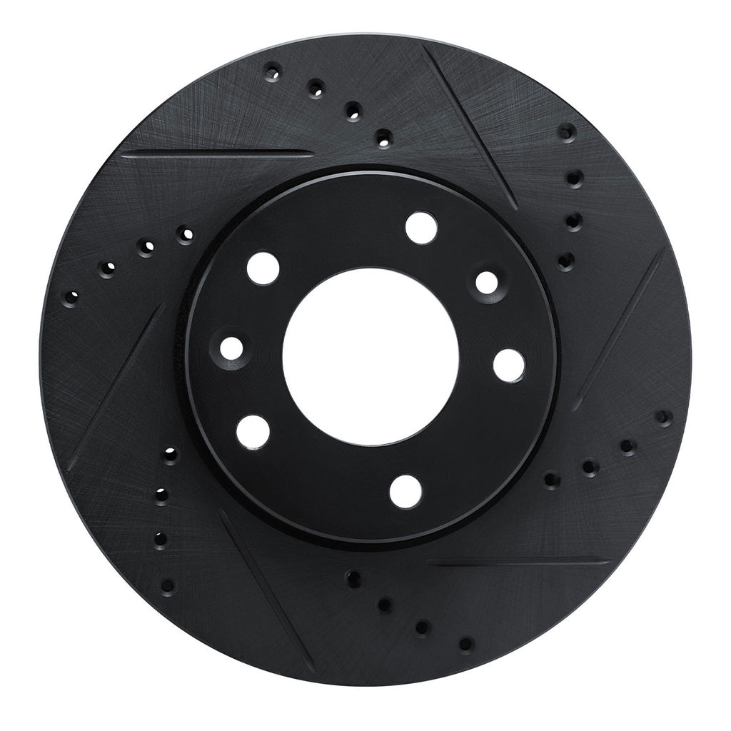 Dynamic Friction 633-21022R - Drilled and Slotted Black Zinc Brake Rotor