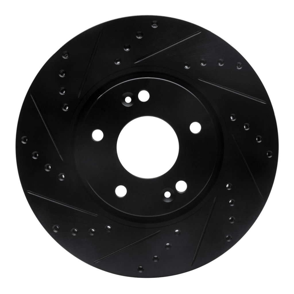 Dynamic Friction 633-21032L - Drilled and Slotted Black Zinc Brake Rotor