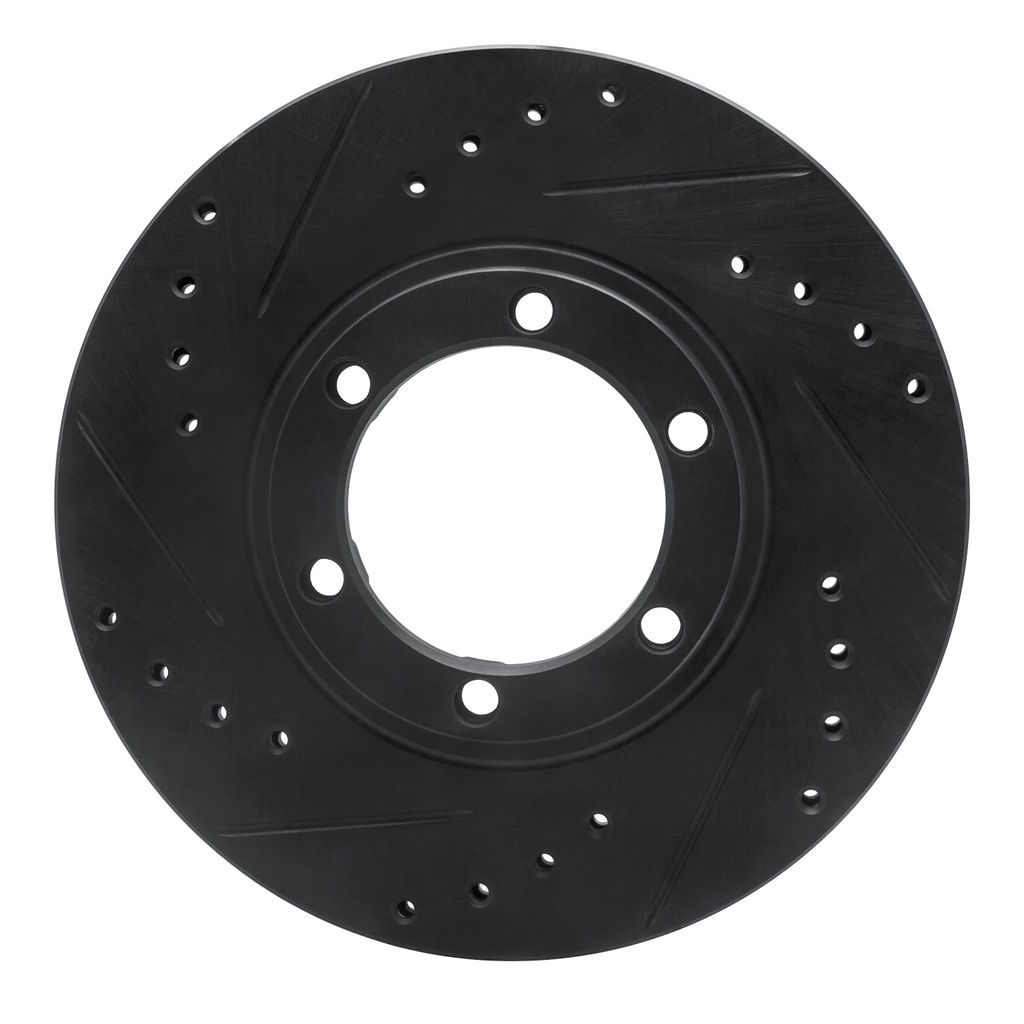 Dynamic Friction 633-37007L - Drilled and Slotted Black Zinc Brake Rotor