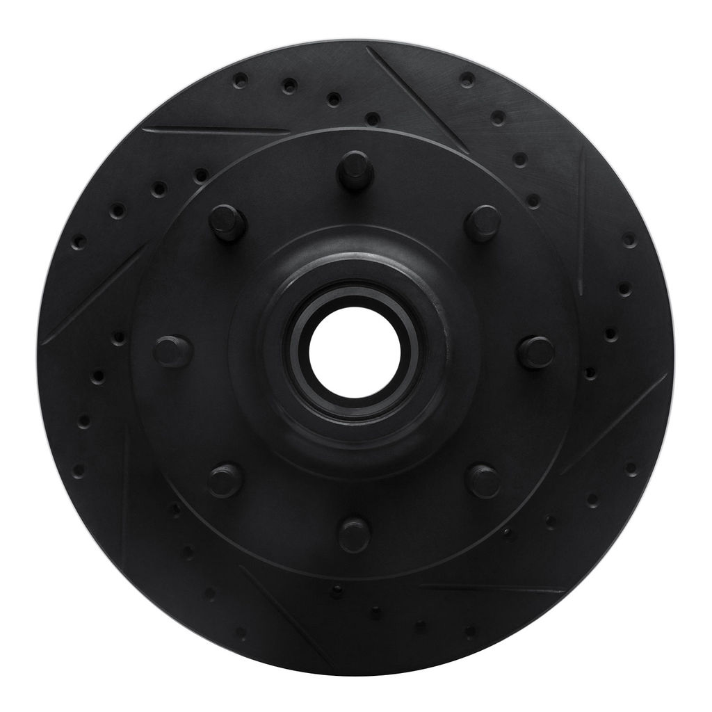 Dynamic Friction 633-48042R - Drilled and Slotted Black Zinc Brake Rotor