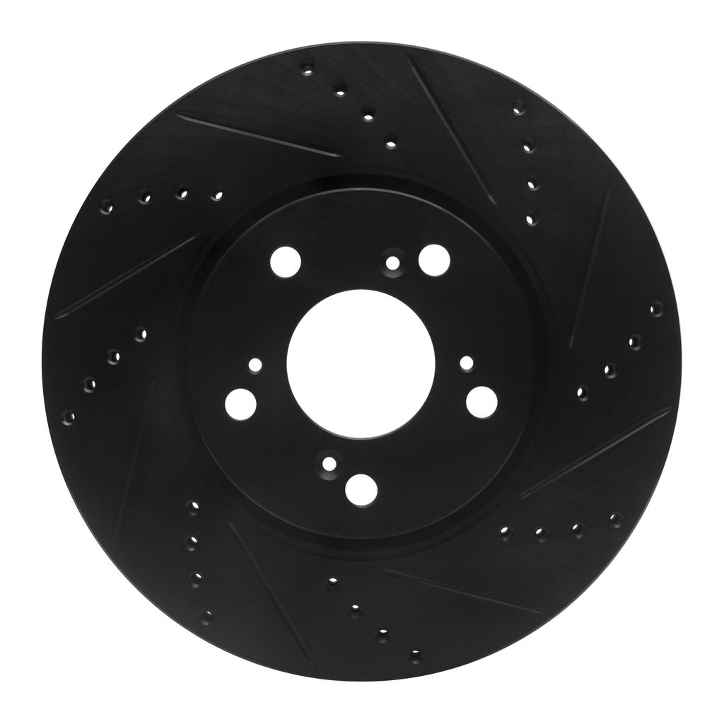 Dynamic Friction 633-58025R - Drilled and Slotted Black Zinc Brake Rotor