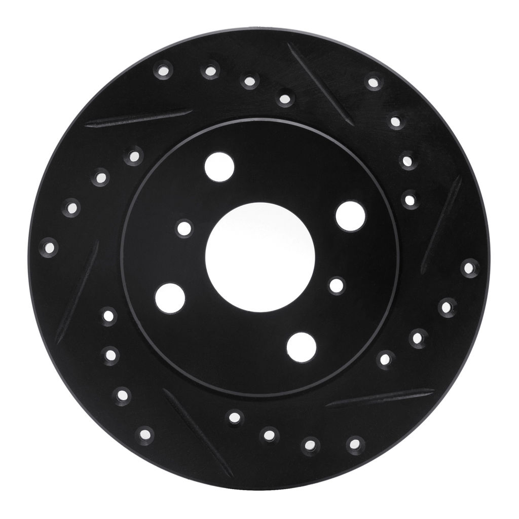 Dynamic Friction 633-76049R - Drilled and Slotted Black Zinc Brake Rotor