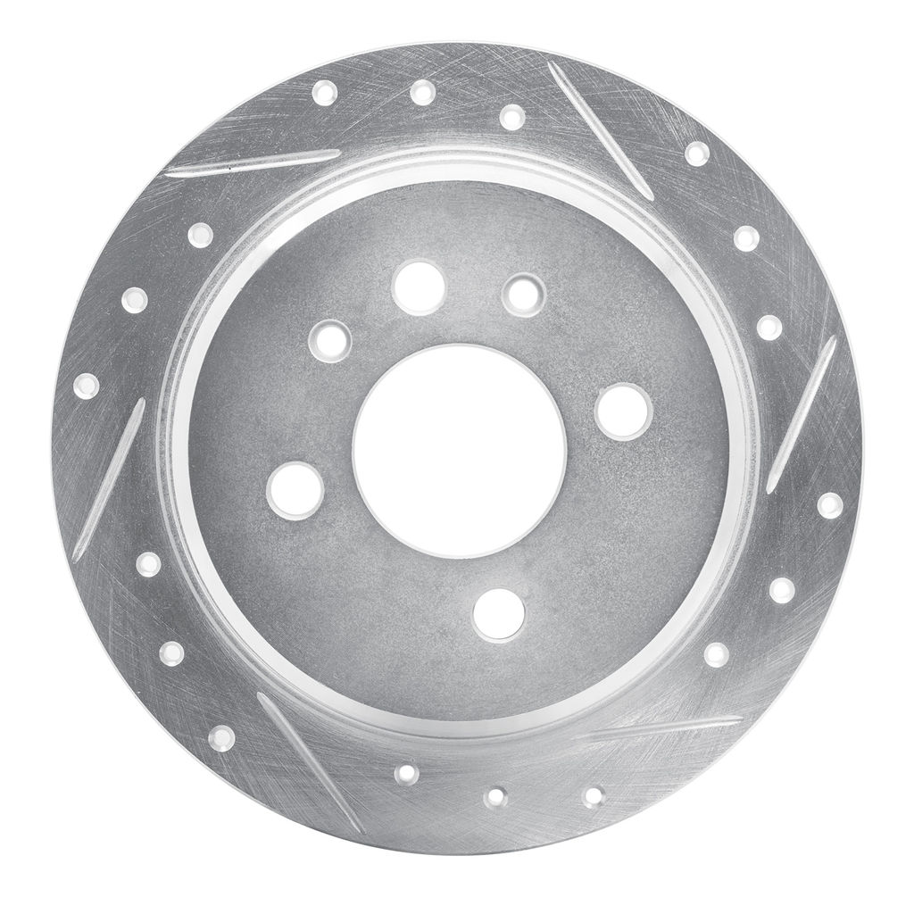 Dynamic Friction 631-31018R - Drilled and Slotted Silver Zinc Brake Rotor