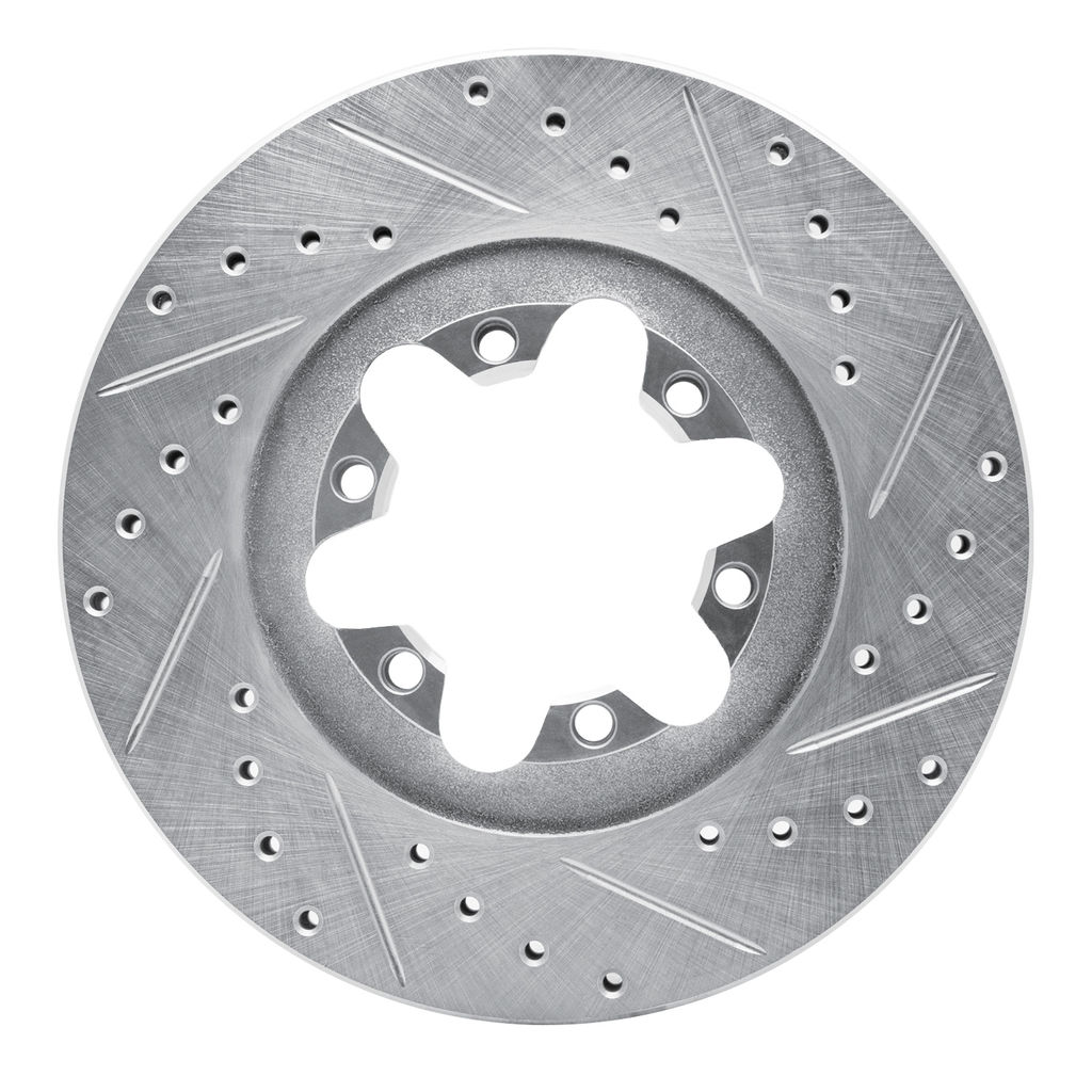 Dynamic Friction 631-48049R - Drilled and Slotted Silver Zinc Brake Rotor