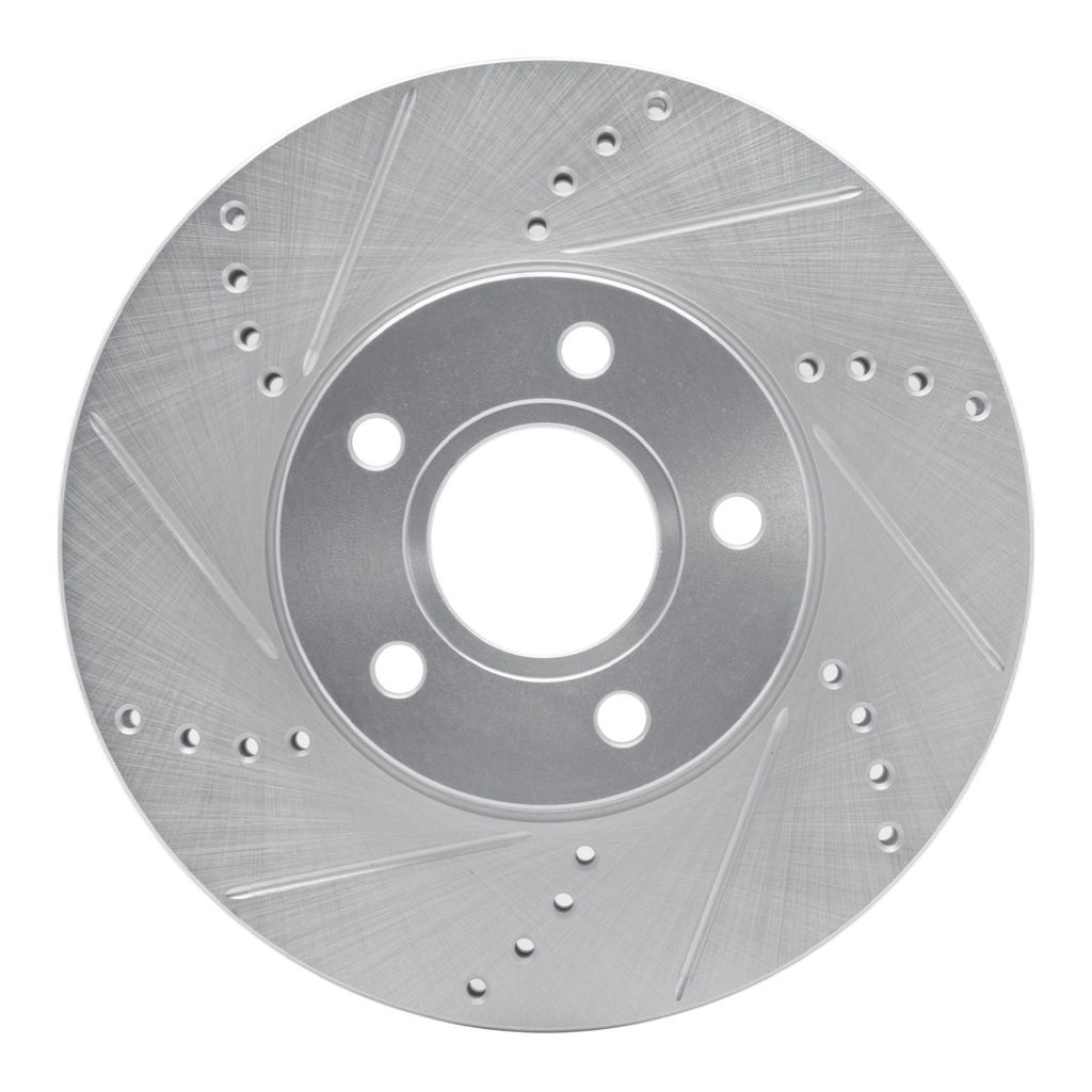 Dynamic Friction 631-54067L - Drilled and Slotted Silver Zinc Brake Rotor
