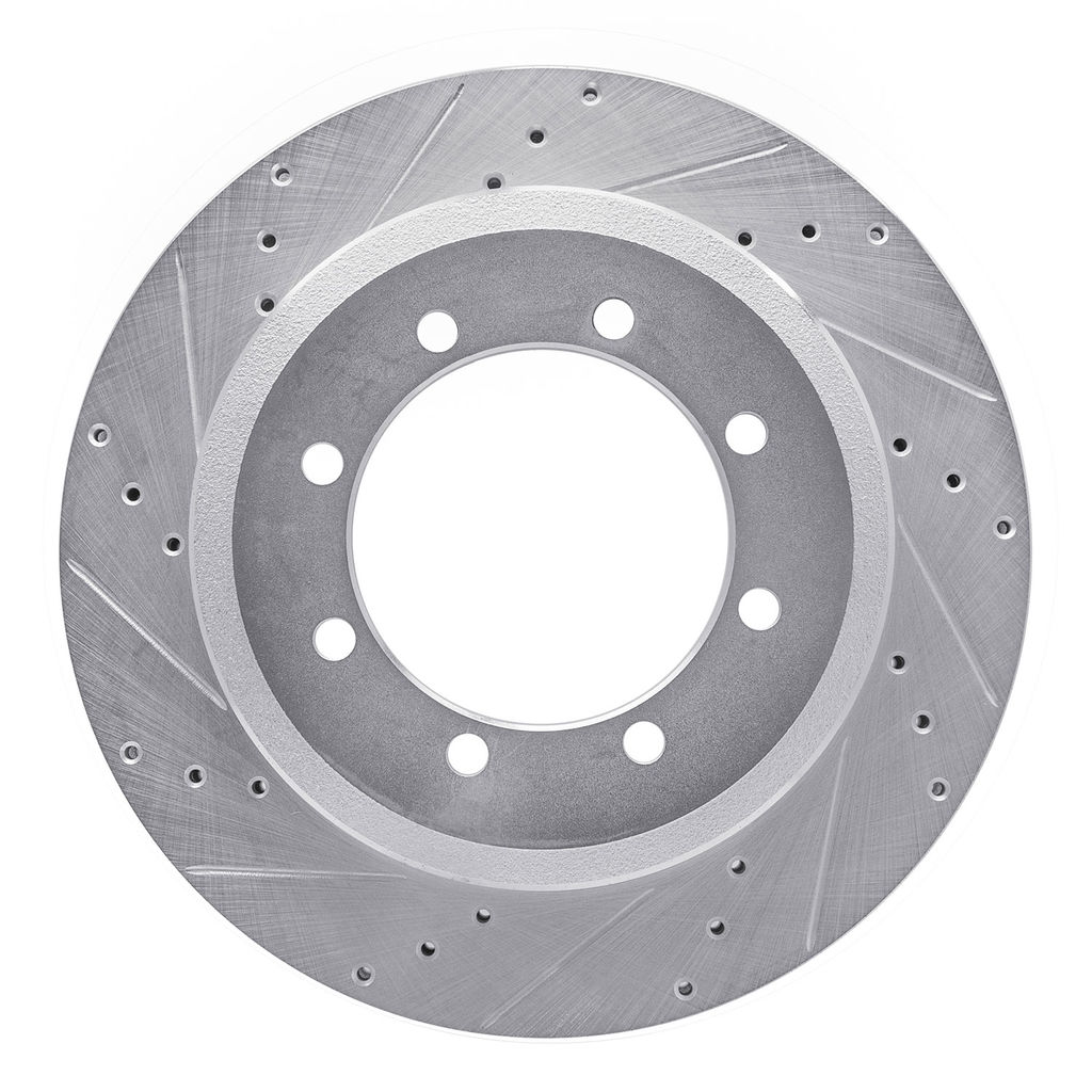 Dynamic Friction 631-54225L - Drilled and Slotted Silver Zinc Brake Rotor